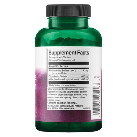 Swanson Glukosamin, Chondroitin a MSM 120 tablet