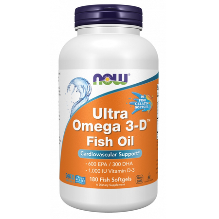 Now Foods Ultra Omega 3-D Fish Oil (Fish Gelatin) 180 kapslí