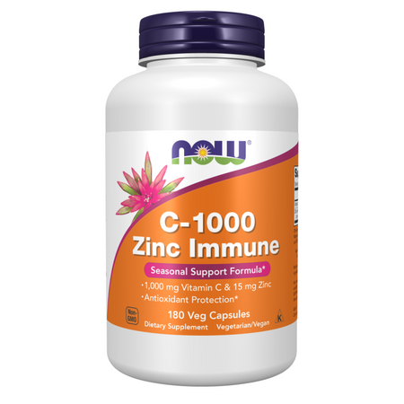 Now Foods C-1000 Zinc Immune 180 kapslí