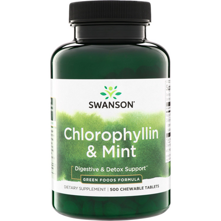 Swanson Chlorofyl + Máta 500 cucací tablety