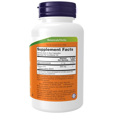 Now Foods Slippery Elm 400 mg 100 kapslí