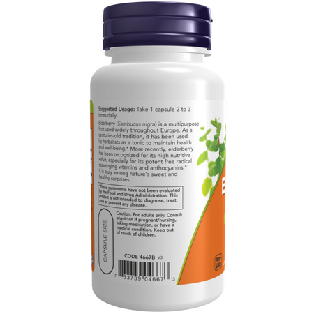 Now Foods Elderberry 500 mg 60 kapslí