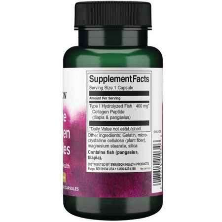 Swanson Hydrolyzovaný Kolagen Rybí Typ I 400 mg 60 kapslí