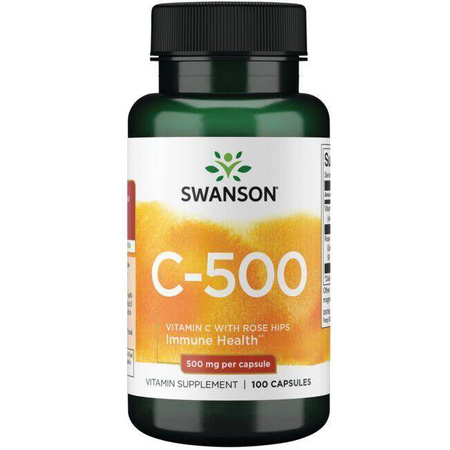 Swanson Vitamin C 500 mg + Šípek 100 kapslí