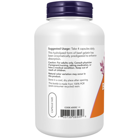 Now Foods Beef Gelatin 550 mg 200 kapslí
