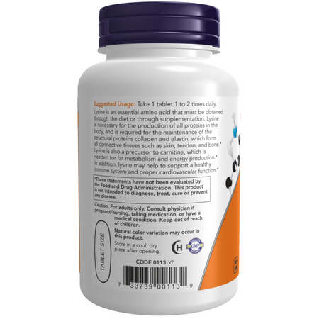 Now Foods L-Lysine 1000 mg Double Strength 100 tablet