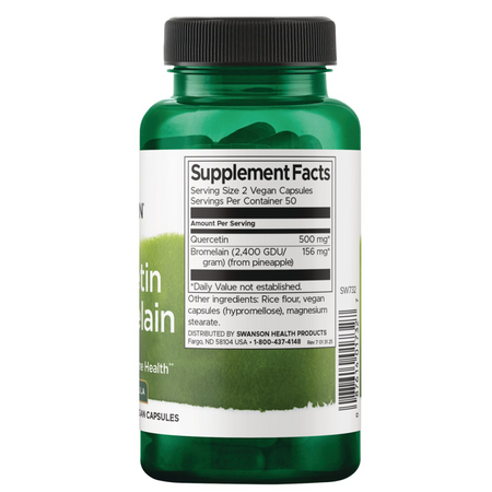 Swanson Kvercetin (Quercetin) a Bromelain 100 kapslí
