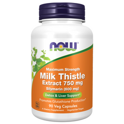 Now Foods Milk Thistle Extract 750 mg Silymarin (600 mg), Maximum Strength 90 veg kapslí