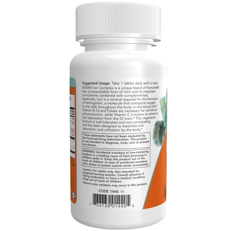 Now Foods Iron Complex Vegetarian 100 tablet