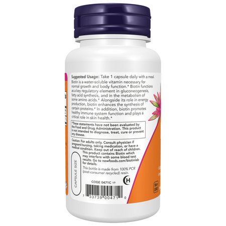 Now Foods Biotin 5000 mcg 120 veg kapslí