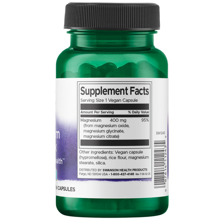 Swanson Triple Magnesium Complex 400 mg 30 kapslí