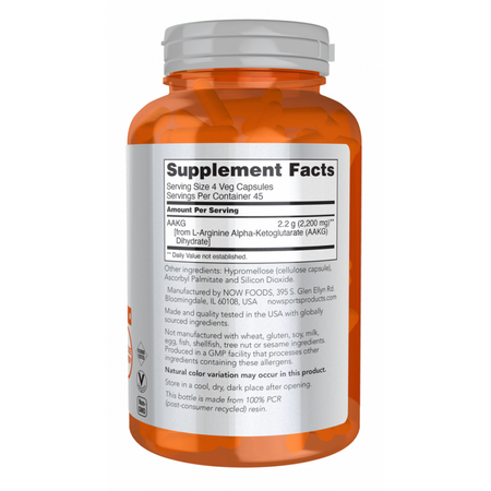 Now Foods AAKG 2200 mg 180 veg kapslí