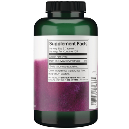 Swanson MSM Methylsulfonylmethan 500 mg 250 kapslí