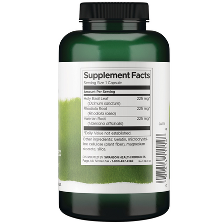Swanson Rhodiola, Holy Basil a Valerian Stress Complex 180 kapslí