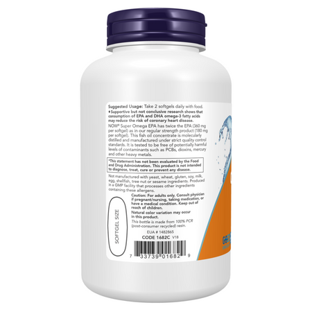 Now Foods Super Omega EPA Fish Oil, Double Strength 120 kapslí
