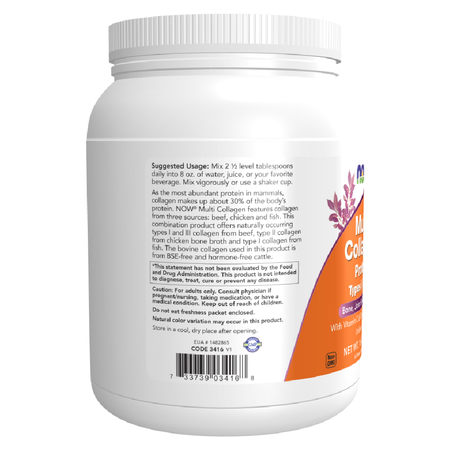 Now Foods Multi Collagen Protein Types I, II, III Pudr 454 g