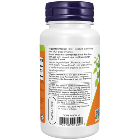 Now Foods Cascara Sagrada 450 mg 250 kapslí