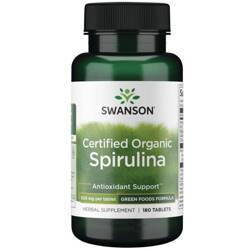 Swanson Certifikovaná Organická Spirulina 500 mg 180 tablet