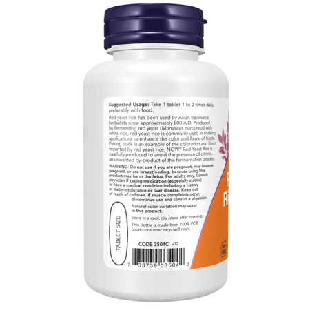 Now Foods Červená Rýže (Red Yeast Rice) 1200 mg 60 tablet