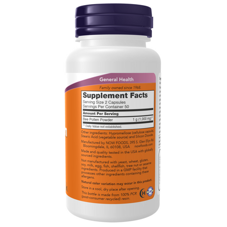 Now Foods Bee Pollen 500 mg 100 kapslí