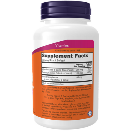 Now Foods Vitamin E-400 s Směsem tokoferolů 100 kapslí