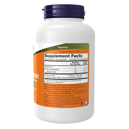 Now Foods Glucomannan 575 mg 180 kapslí