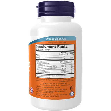Now Foods Krill 1000, Double Strength 1000 mg 120 kapslí
