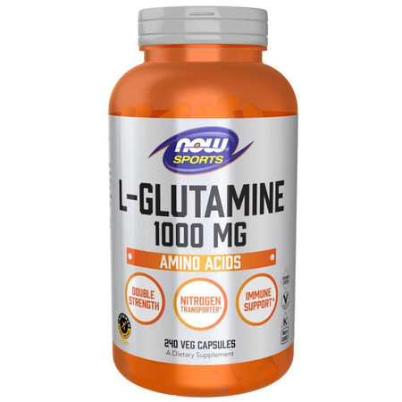 Now Foods L-Glutamine 1000 mg Double Strength 240 kapslí