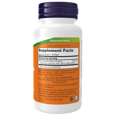 Now Foods Saw Palmetto Extract 160 mg 240 kapslí