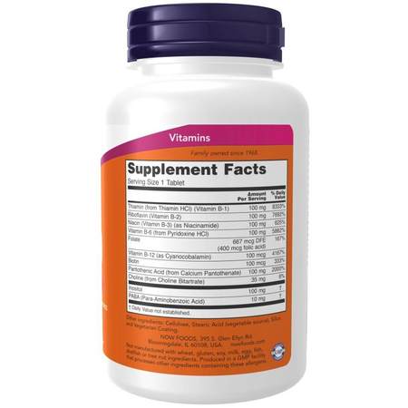 Now Foods Vitamin B-100 Complex Prodloužené Uvolnění 100 tablet