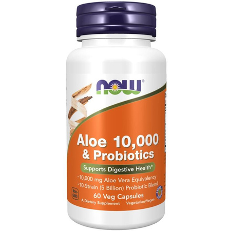 Now Foods Aloe 10000 + Probiotika 60 veg kapslí