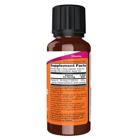 Now Foods Vitamin D-3 Liquid, Extra Strength 30 ml kapky