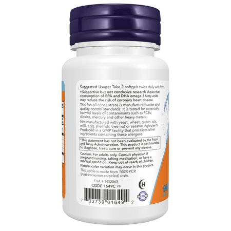Now Foods Omega-3 Fish Oil Molecularly Distilled 30 kapslí