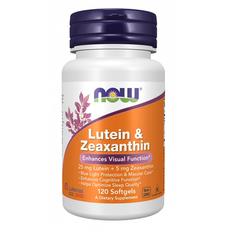 Now Foods Lutein 25 mg Zeaxantin 5 mg 120 kapslí