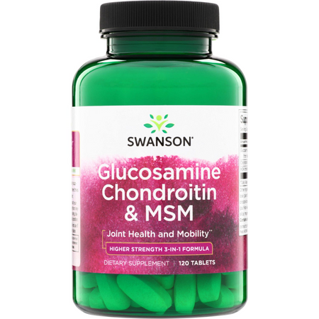 Swanson Glukosamin, Chondroitin a MSM Higher Strength 120 tablet