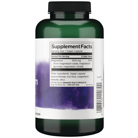 Swanson Triple Magnesium Complex 400 mg 300 kapslí