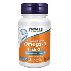 Now Foods Omega-3 Fish Oil Molecularly Distilled 30 kapslí