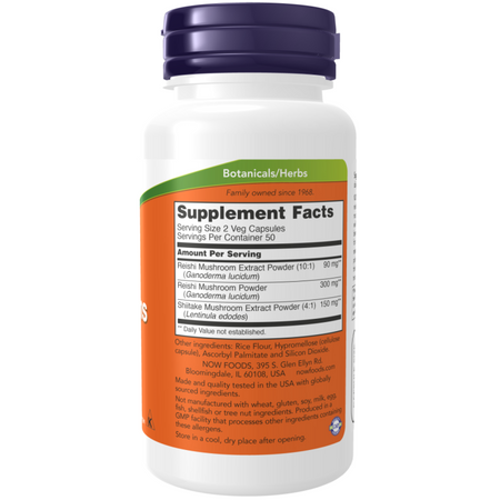 Now Foods Rei-Shi Mushroom 270 mg 100 veg kapslí