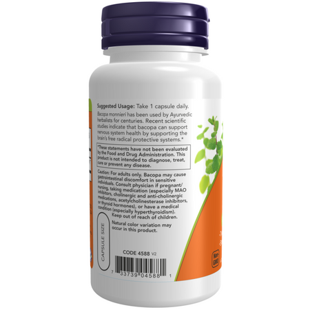 Now Foods Bacopa 450 mg Extract 90 kapslí