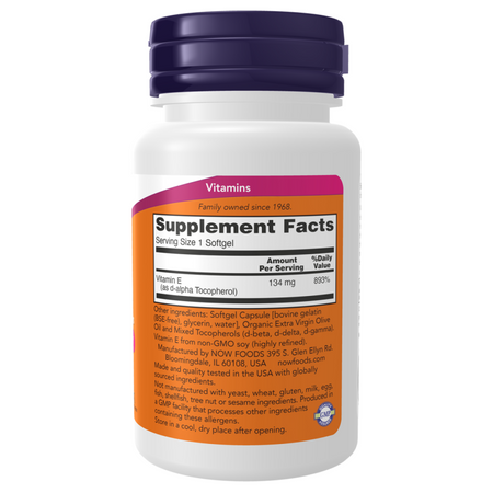 Now Foods Vitamin E-200 100 kapslí
