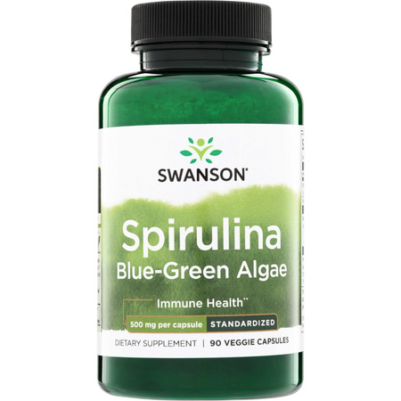 Swanson Spirulina Blue-Green Algae 500 mg 90 kapslí