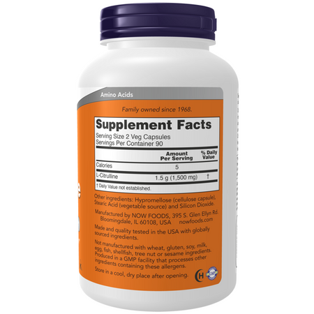 Now Foods L-Citrulline 750 mg 90 kapslí