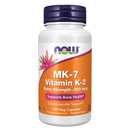 Now Foods Vitamín K2 MK-7 300 mcg Extra Strength 120 veg kapslí