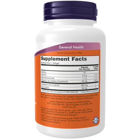 Now Foods Koenzym Q10 600 mg Maximum Strength 60 kapslí