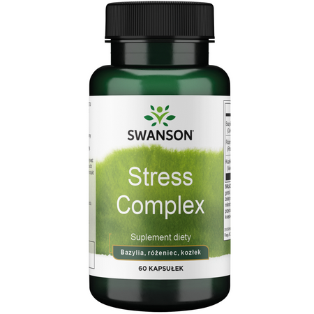 Swanson Rhodiola, Holy Basil a Valerian Stress Complex 60 kapslí