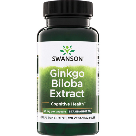 Swanson Jinan Dvoulaločný (Ginkgo biloba) Extrakt 60 mg 120 kapslí