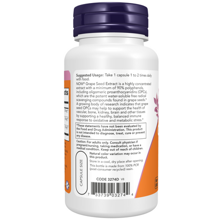 Now Foods Grape Seed, Extra Strength 250 mg 90 veg kapslí