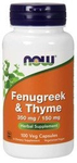 Now Foods Pískavice Řecké Seno (Fenugreek) 700 mg a Tymián 300 mg 100 kapslí