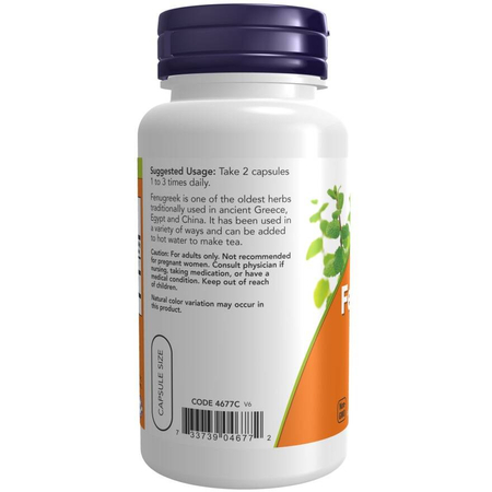 Now Foods Pískavice Řecké Seno (Fenugreek) 500 mg 250 kapslí
