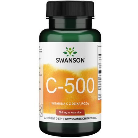 Swanson Vitamin C 500 mg + Šípek 100 kapslí